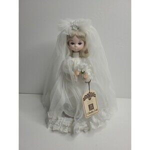 Bradley Dolls Miss June 9 Inch Vintage Blonde Bride Lace Ivory Elegant Gown